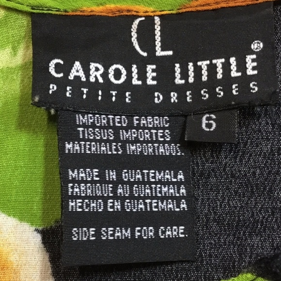 Floral Poppy Print Shift Dress SZ 6P Carole Little - Picture 5 of 8